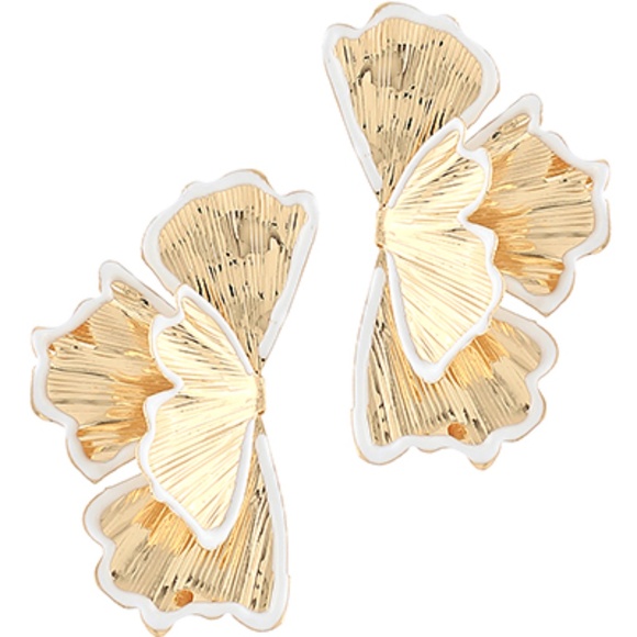 Textured Half Flower Earrings - Picture 1 of 1